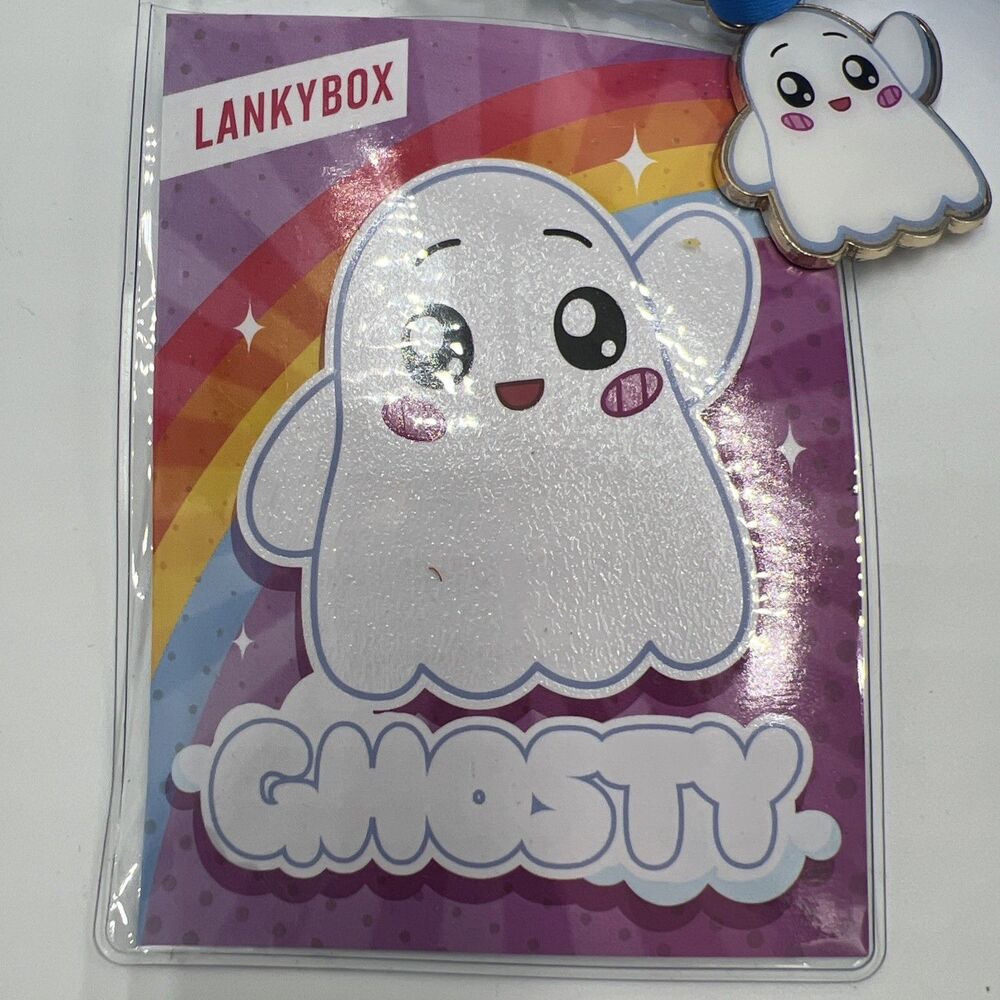 Lankybox Ghosty Lanyard ID Holder Boxy Sticker Collectible Set - Picture 2 of 8